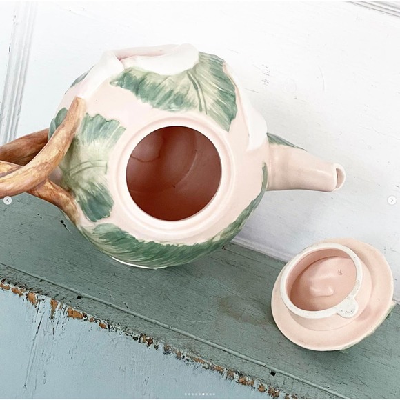 Vintage Teapot Calla Lily Fitz Floyd Emboss Hand-Painted Flower Japan 42oz 1987 - Picture 6 of 9